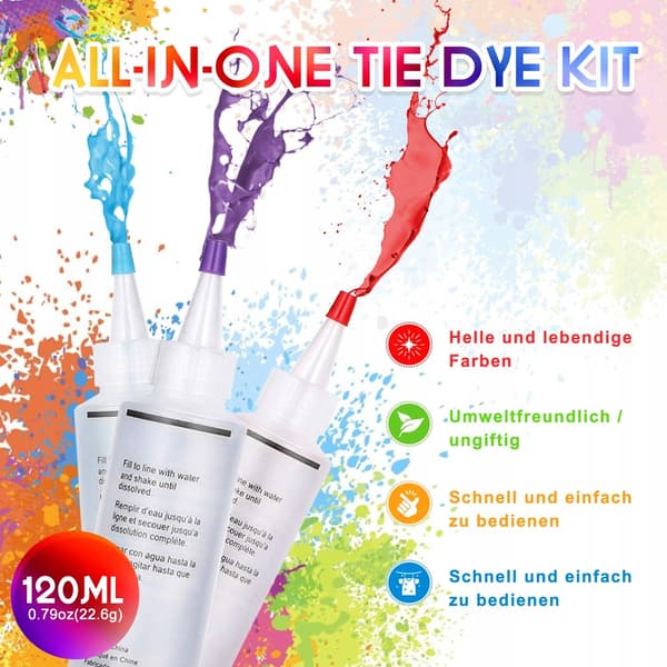 Tie Dye Kit 12 farver tøjfarvningssæt