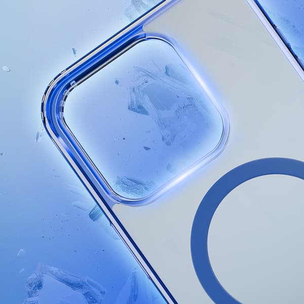 3mk Frosty MagCase til iPhone 16 Plus, gennemsigtig med sort