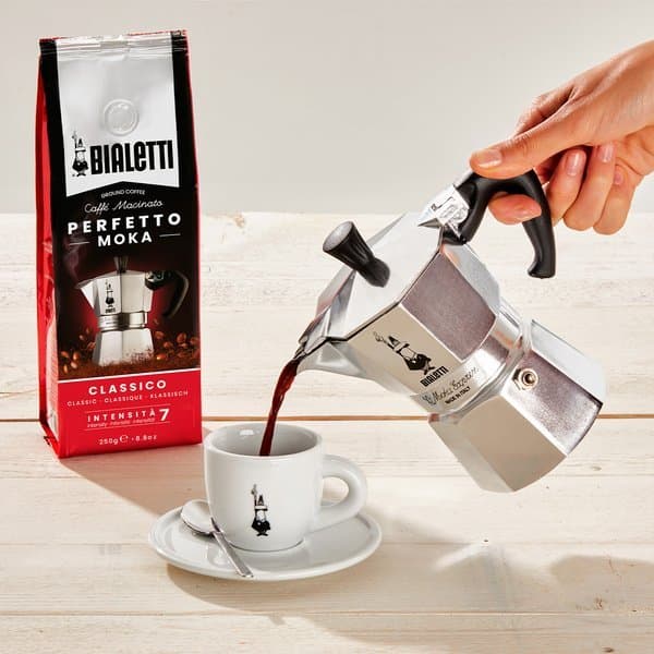 Bialetti Moka Express kaffebryggare för 6 koppar 270 ml silver (AGDBLTEXP0010)