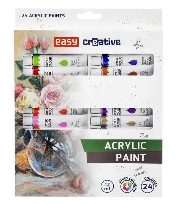 Akryylimaalit 24 väriä HELPPOA