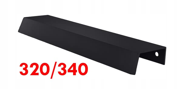 Møbelgreb kant sort MAT 34cm loft light holdbar UA09