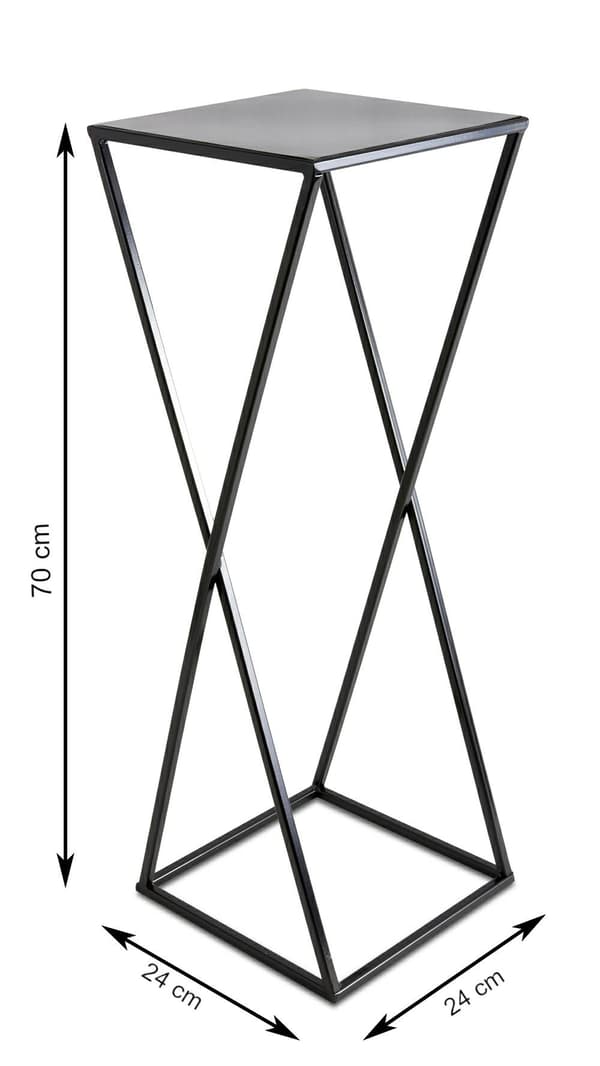 Modernt stående blomsterställ 70 cm svart