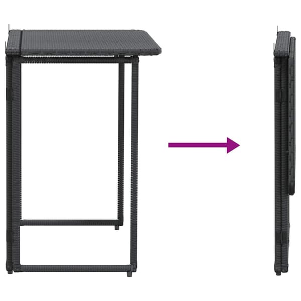 vidaXL foldbart havebord sort 90x51x75 cm polyrattan