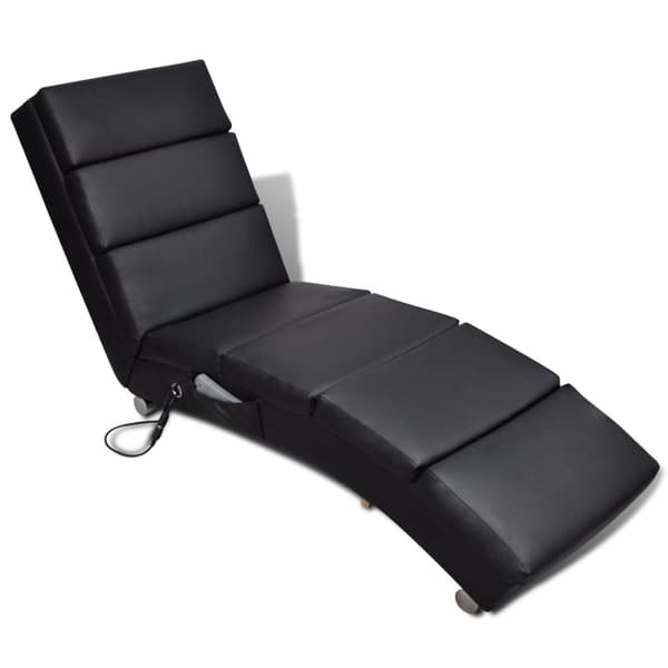 vidaXL Massagestol svart konstläder
