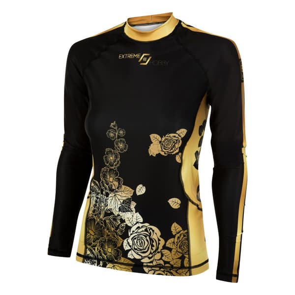 Dame langærmet rashguard ROSE XL SORT