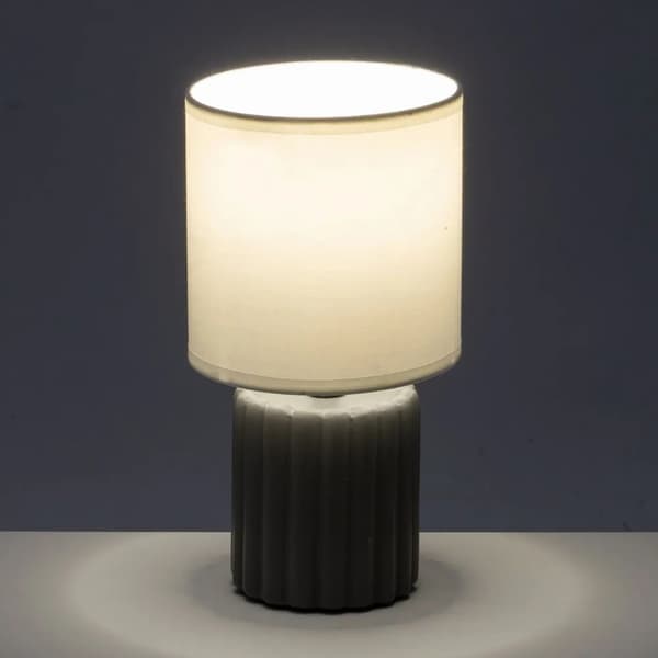 Golvlampa på keramisk bas, grå, 24 cm