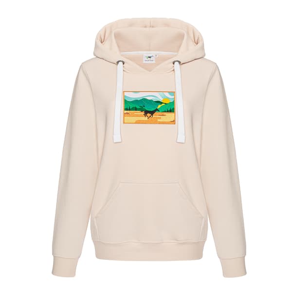 Ridesweatshirt - hest med bjerge i baggrunden S