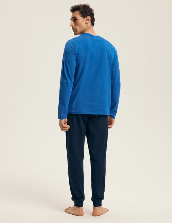 Loop Henderson herrpyjamas | Blå, Marinblå 3XL