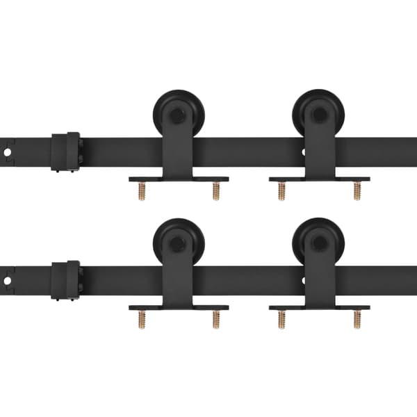 vidaXL monteringssystem til skydedør, 2 stk., 183 cm, stål, sort