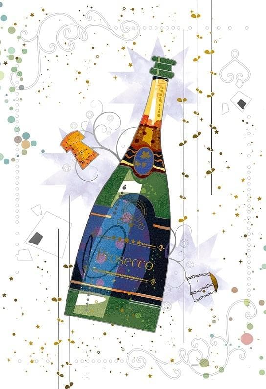Kort 12x18cm + Prosecco-kuvert