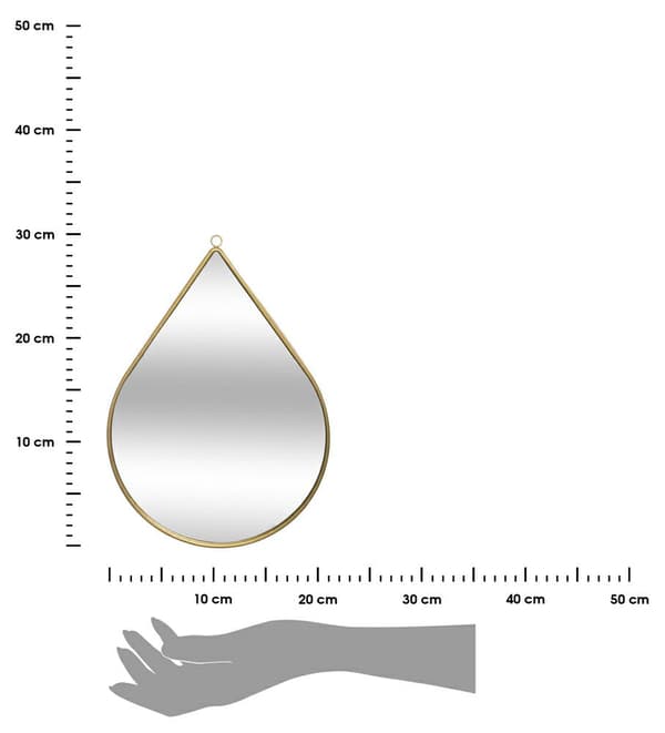 Droppformad väggspegel