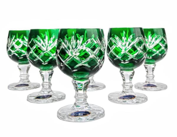 Smaragdkrystal vodkaglas 40 ml Ananas 6 stk.