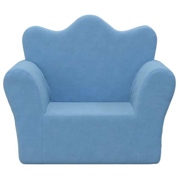 vidaXL børnesofa, blå, blød plys