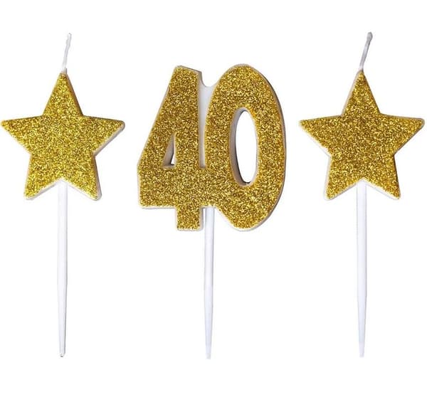 40-års fødselsdagslys med stjerner