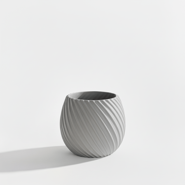 Moderne designer spiralblomsterpotte grå til planter