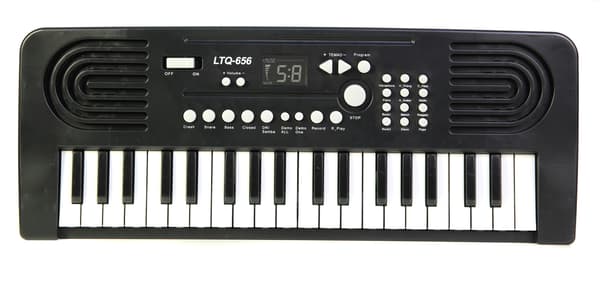 Stor orgel, keyboard med mikrofon