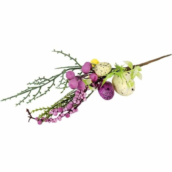 Påskgren med ägg 26 cm lila grädde