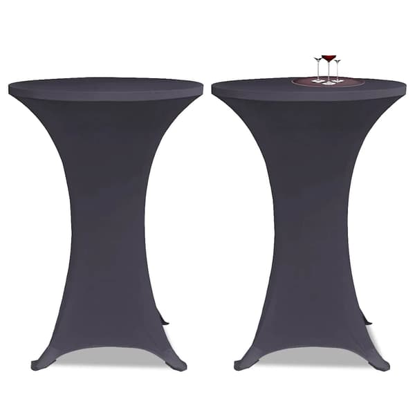 vidaXL Elastiska bordsdukar, 4 st, 80 cm, Antracit