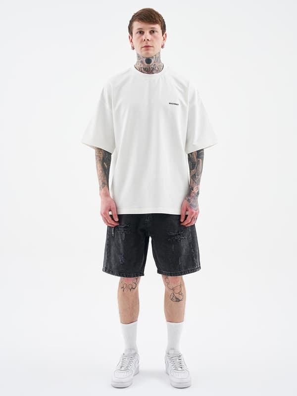 MyStars Sorte Basic Herre Mørkegrå Slitte Denimshorts 29
