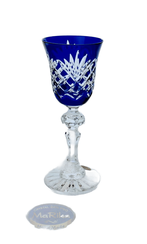 Koboltkrystal likørglas 60ml Ananas 6 stk.
