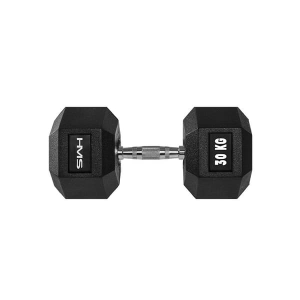 Gummibelagd hantel 30 kg HEX PRO HMS