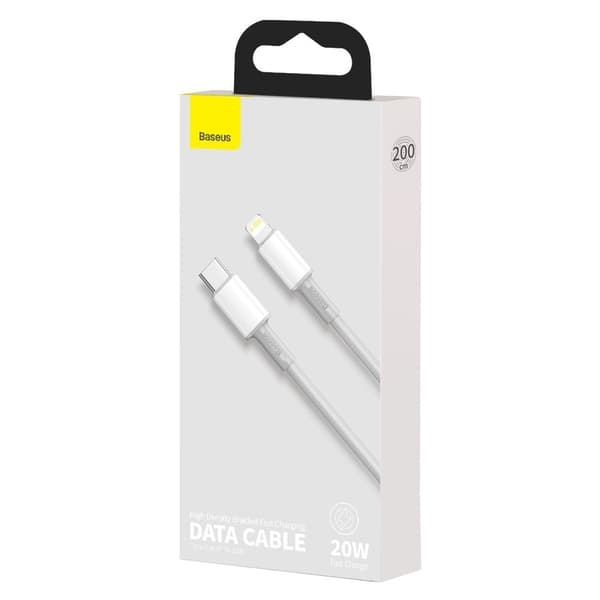 Kabel för iPhone USB-C - Blixtsnabb laddning 20W 2m - vit