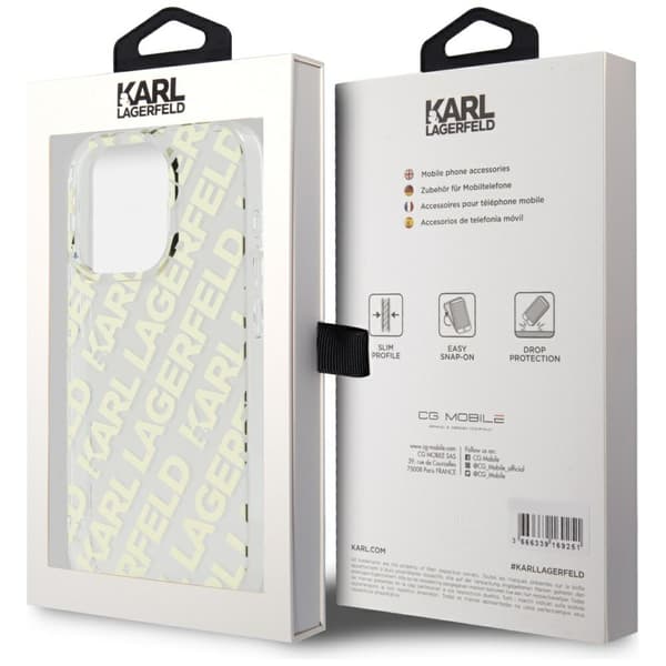Karl Lagerfeld IML Fullover Logo-cover til iPhone 15 Pro Max, guld