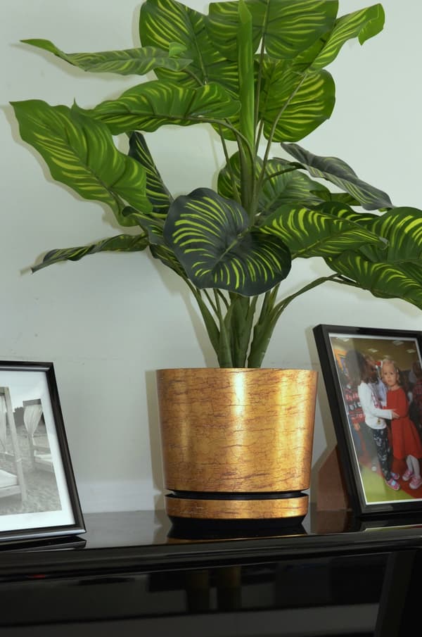 ANTIK GULD BLOMKRUKA DIAMETER 21 CM ANTIK GULD