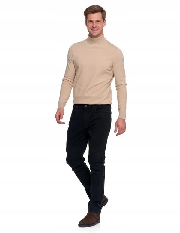 Bukser Herrejeans Lige Ben Elegant Klassisk MORAJ 33 SORT