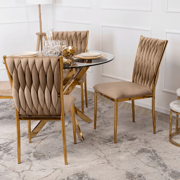 DAN Klädd vävd vardagsrumsfåtölj i beige sammet, Modern Glamour