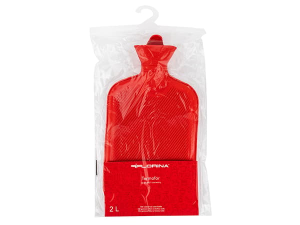 GUMMI VARMEFLASK 2L RØD