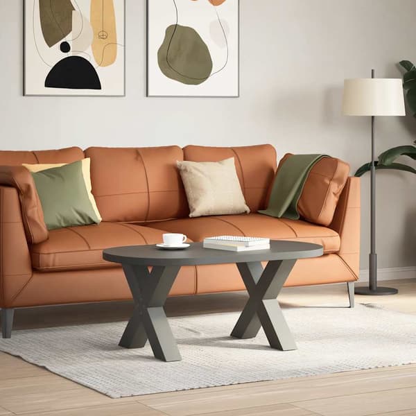 vidaXL X-formade soffbordsben 2 st antracit