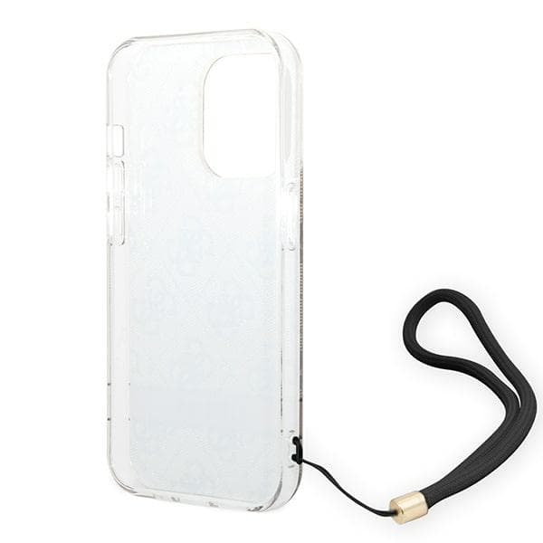 Guess 4G Print Strap-etui til iPhone 14 Pro, brun