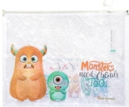 A4+ mapp med plastdragkedja Monsters FRESH