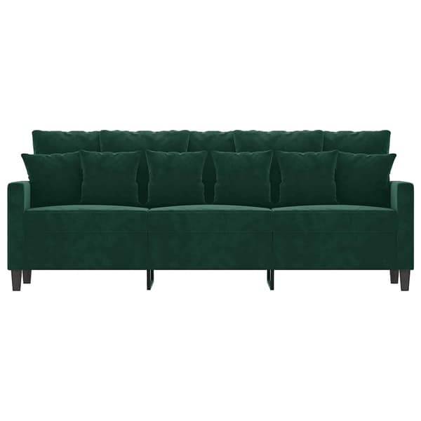 vidaXL 3-sitssoffa mörkgrön 180 cm klädd i sammet