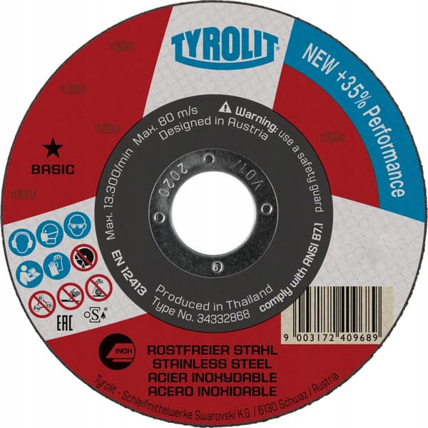 Skiva 125x1x22,23 TYROLIT BASIC