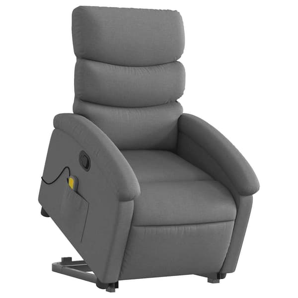 vidaXL massagestol med løftefunktion mørkegrå stof