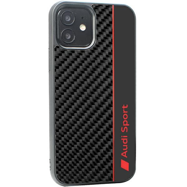 Audi Kulfiber Stripe Cover til iPhone 11 / Xr, Sort