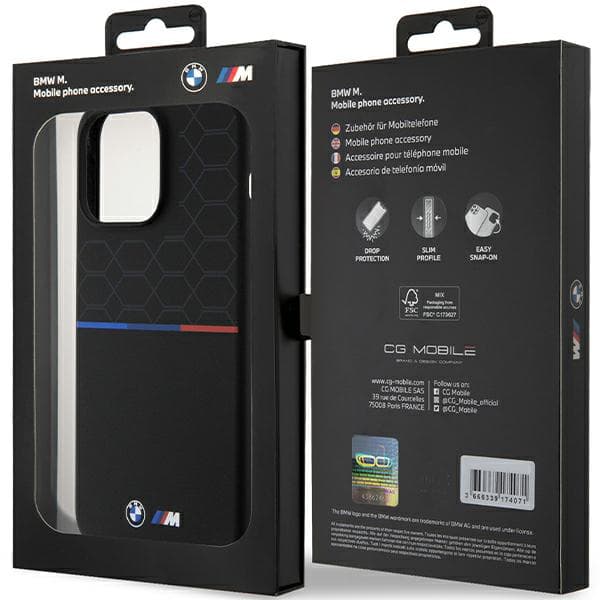 BMW M Silikone Mønster MagSafe Etui til iPhone 15 Pro Max, Sort