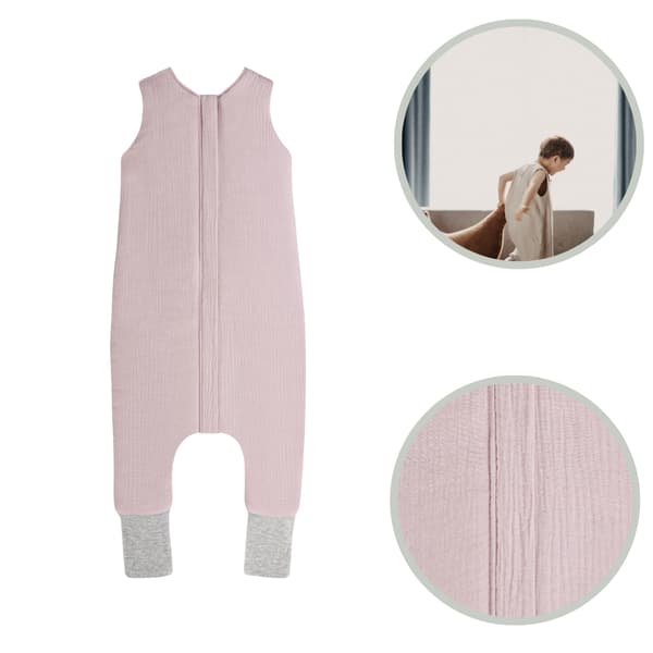 Muslin Sovepose med Fod M (3-5 år) Lyserød