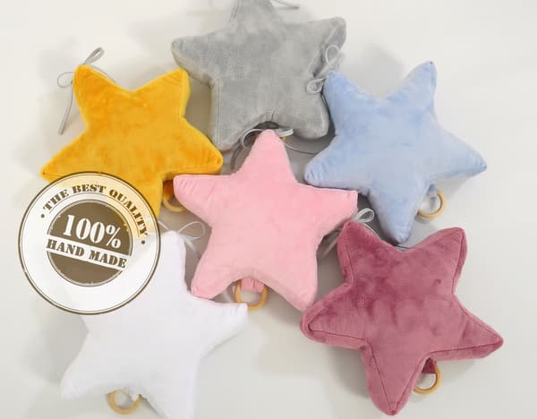 Minky stjärnspeldosa för bebisar - senap