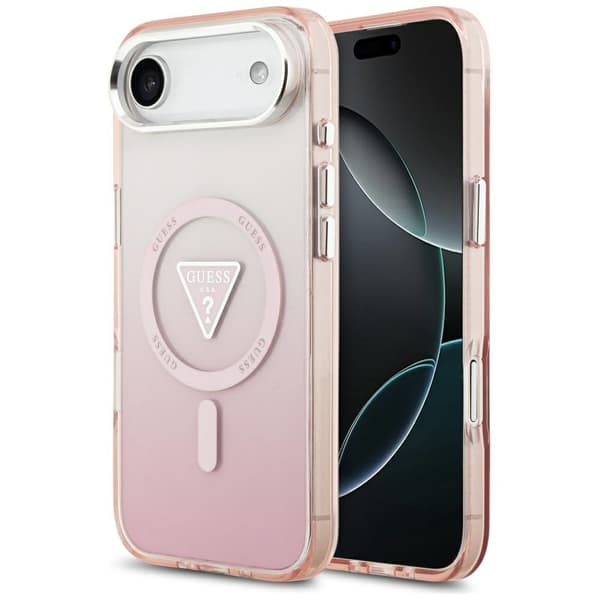 Guess IML Gradient Triangle Logo MagSafe-etui til iPhone Air, lyserødt