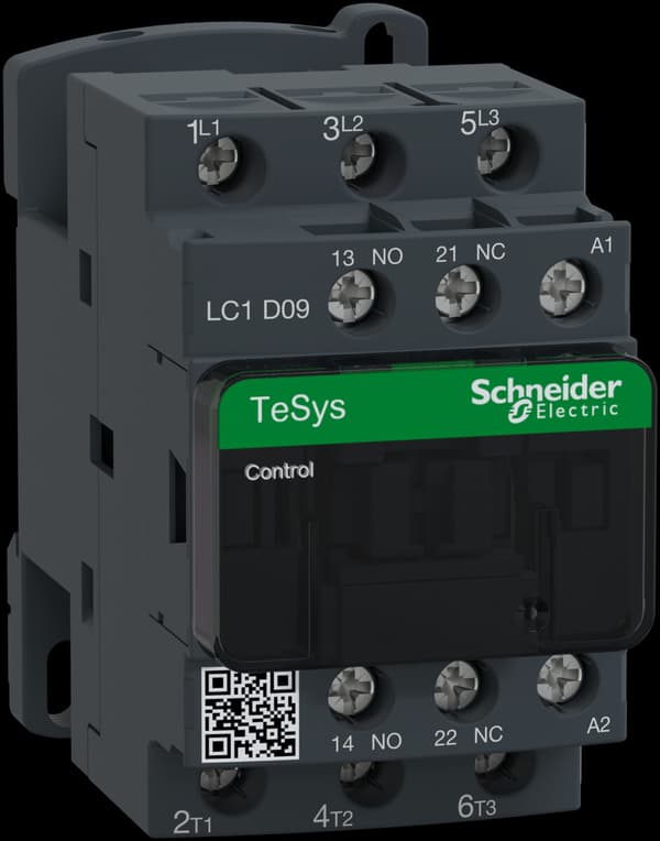 Effektkontaktor TeSys D AC3 9A 3P 1NO 1NC spole 230VAC boxterminaler