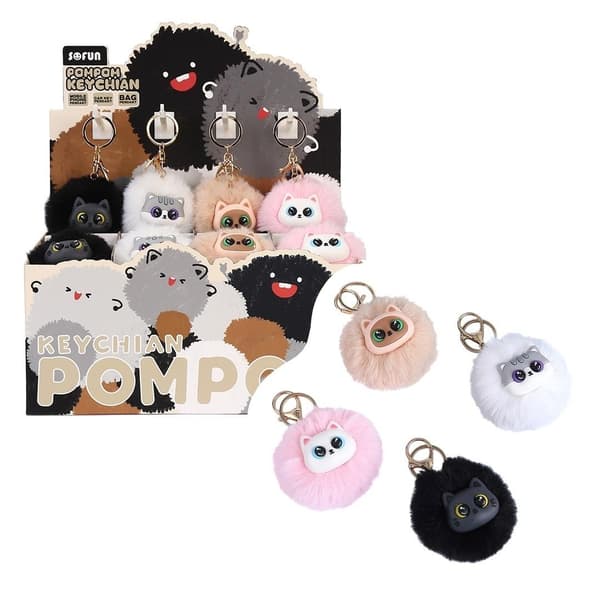 Killingnøglering med pompon-mix