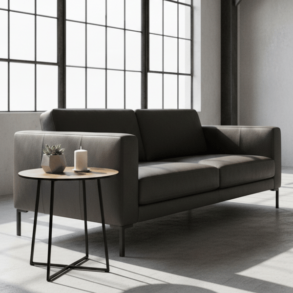 Loft musta pyöreä sivupöytä