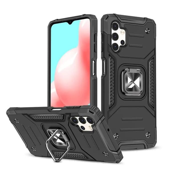 Fodral till SAMSUNG A13 5G WOZINSKY RING ARMOR BAKSIDAN + GLAS