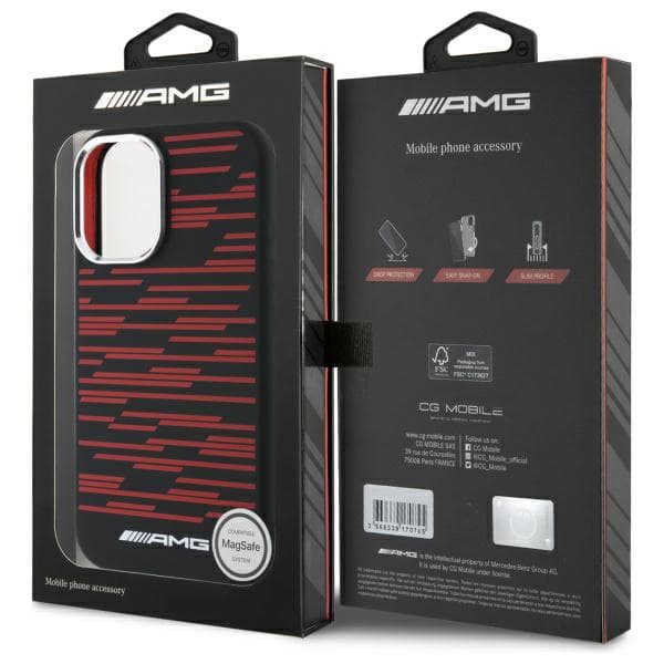 AMG Silikone Graphics MagSafe-etui til iPhone 16, sort