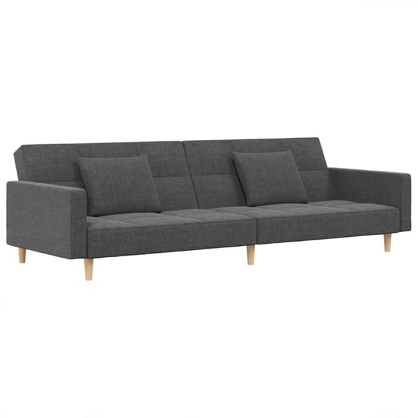 vidaXL 2-sitssoffa med 2 kuddar, ljusgrå, klädd i tyg
