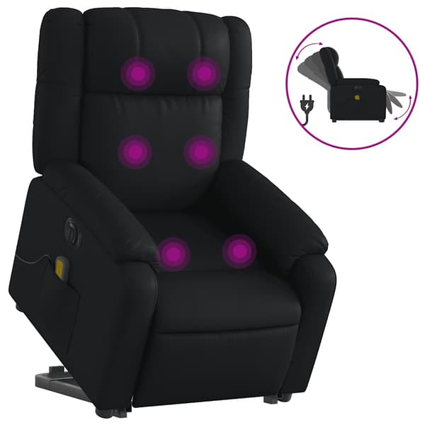 vidaXL elektrisk lænestol med massage, sort
