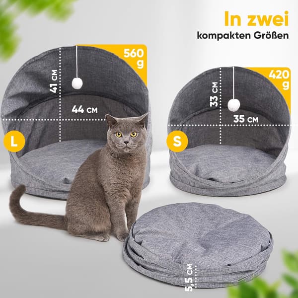 2-in-1 kissanpeti, koko S, harmaa